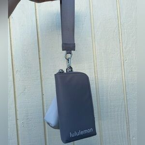 lululemon Gray Wristlet Pouch with Strap